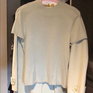 Mint color cashmere and silk sweater